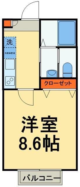 ヴィラトレイユ(1K/1階)の間取り写真