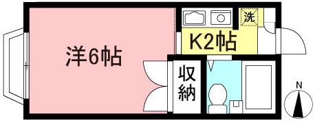 ヒロハイム(1K/2階)の間取り写真