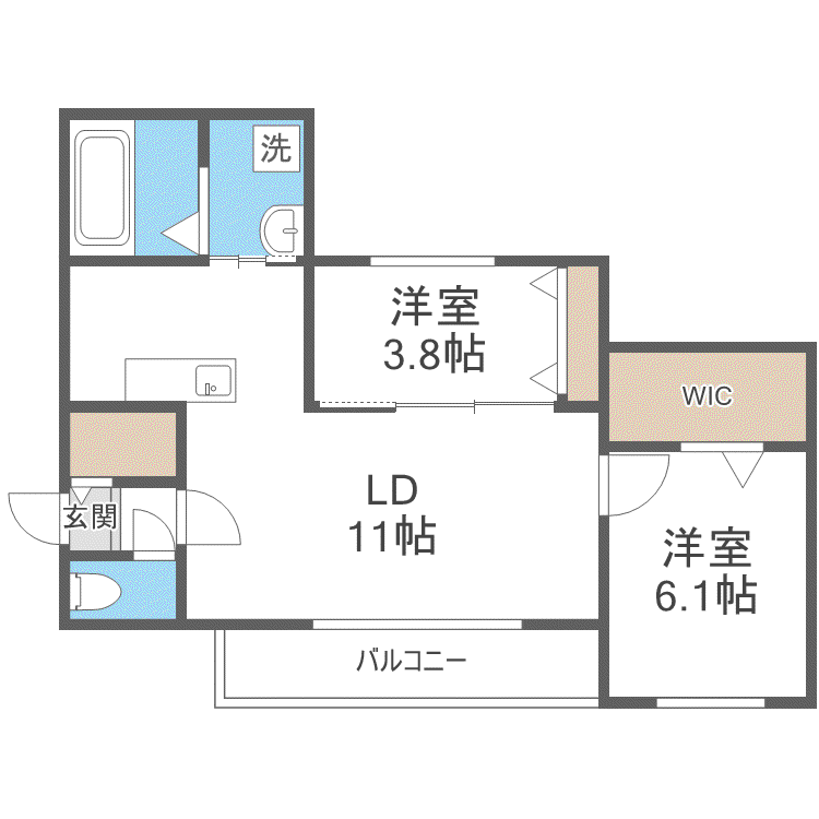 RESIDENCE LEA LEA(2LDK/4階)の間取り写真
