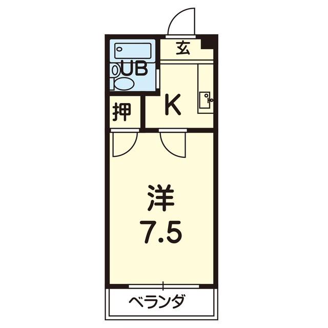 友栄ハイツ(1K/3階)の間取り写真