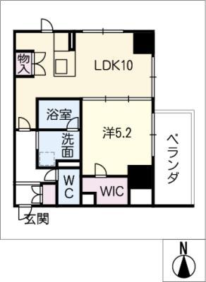 エルスタンザ黒川(1LDK/9階)の間取り写真
