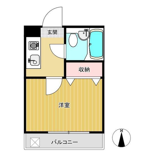 シャルマン氷川(1K/2階)の間取り写真