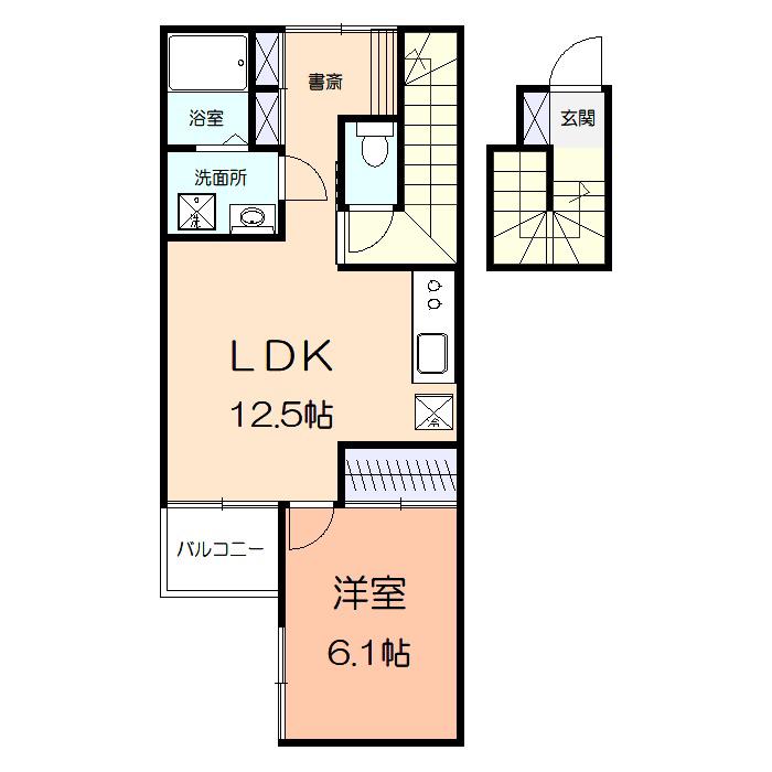 メゾンMKIII(1LDK/3階)の間取り写真