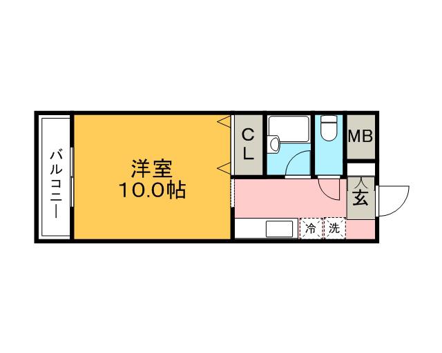 エトランゼ宮本III(1K/2階)の間取り写真