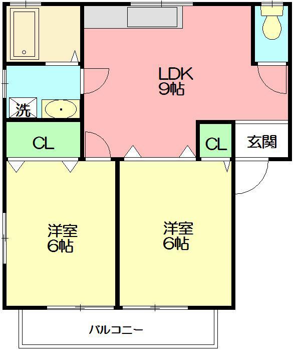 マリーク壱番館(2LDK/1階)の間取り写真