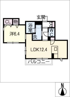 アイリス白沢(1LDK/1階)の間取り写真
