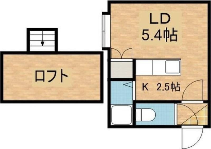 シャンドール札幌(ワンルーム/2階)の間取り写真