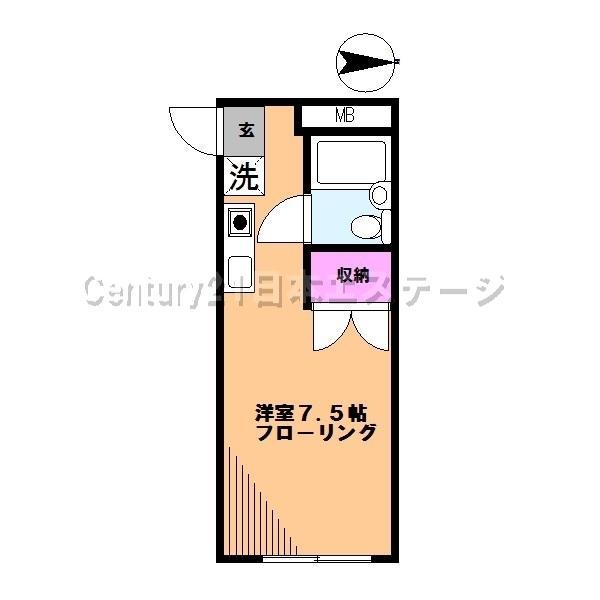 クローバーメゾン(ワンルーム/1階)の間取り写真
