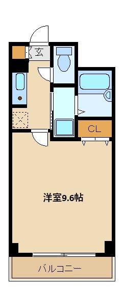 スワースモアエヌ(1K/4階)の間取り写真