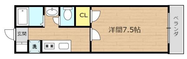ルイール(1K/3階)の間取り写真