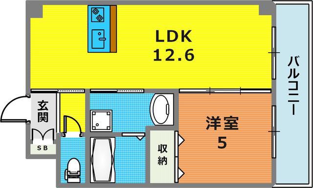 CEREZO(1LDK/5階)の間取り写真