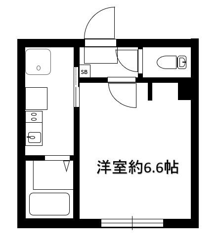 リーヴェルポート鶴見CREA(1K/1階)の間取り写真