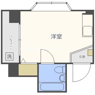 チュリスアベノ(ワンルーム/2階)の間取り写真