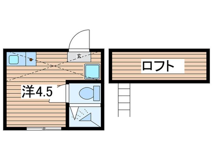 ポンデロッサ綱島西(ワンルーム/2階)の間取り写真
