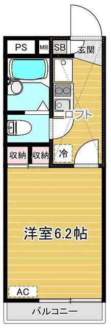 リファレンス新小岩(1K/1階)の間取り写真