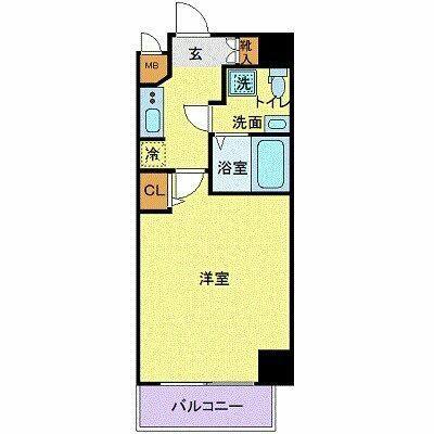 ガラ・シティ日本橋人形町(1K/2階)の間取り写真