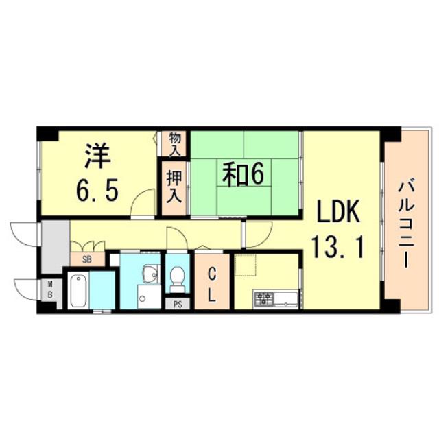 パインプロス(2LDK/2階)の間取り写真