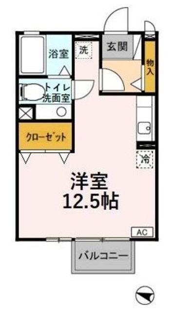 CASA・VIRENTE(ワンルーム/2階)の間取り写真