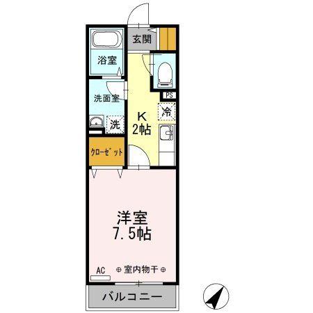 マウントサイド(1K/3階)の間取り写真