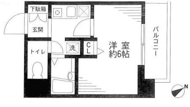 ジュエル京橋(1K/9階)の間取り写真
