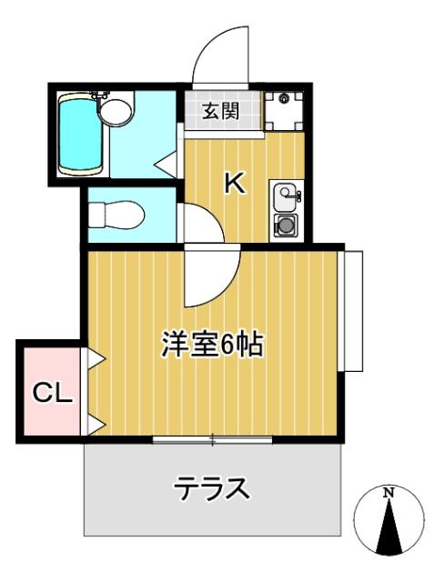 マーサガーデン(1K/1階)の間取り写真