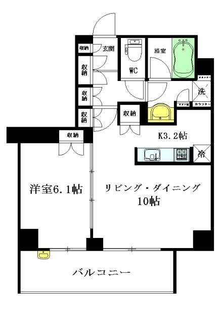 アトラス中野中央(1LDK/2階)の間取り写真