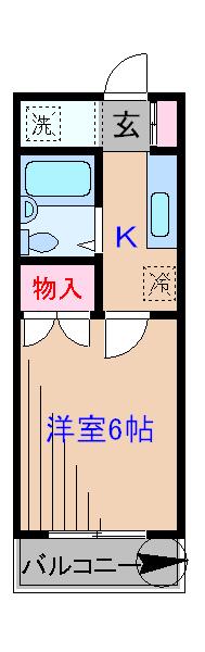 イシモトビル(1K/4階)の間取り写真