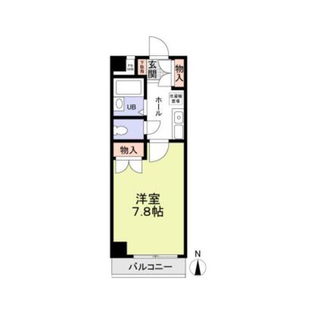 サンヒルズ藤ヶ丘(1K/1階)の間取り写真