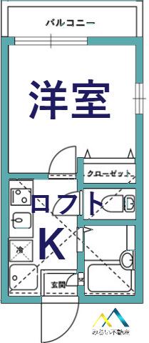 リーヴェルポート横浜三ツ沢II(1K/1階)の間取り写真