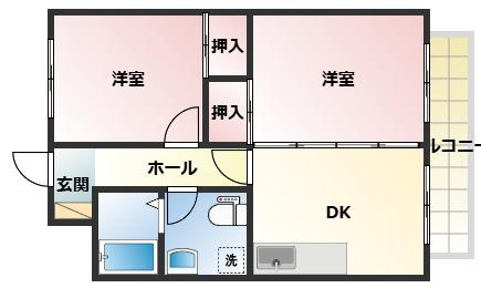 パークアヴェニュー(2DK/5階)の間取り写真