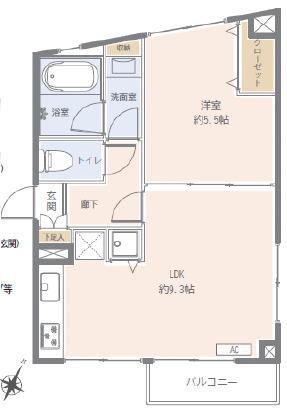 ひばりマンション(1LDK/10階)の間取り写真