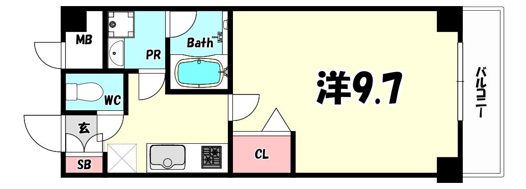 VILLA MARIAⅡ(1K/4階)の間取り写真