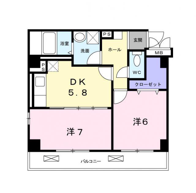 アルディエンテY&J(2DK/3階)の間取り写真