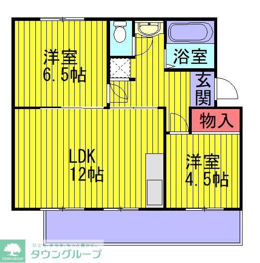 旭町団地14号棟(2LDK/5階)の間取り写真