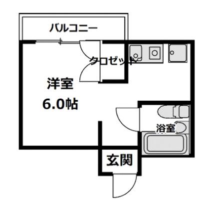 センターコア高尾(ワンルーム/1階)の間取り写真