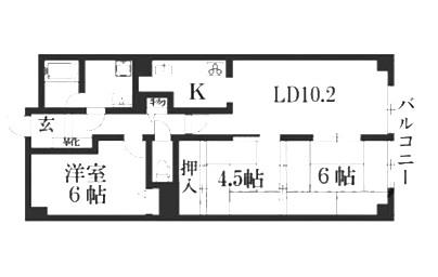 シャルマンコーポ野洲II(3LDK/2階)の間取り写真