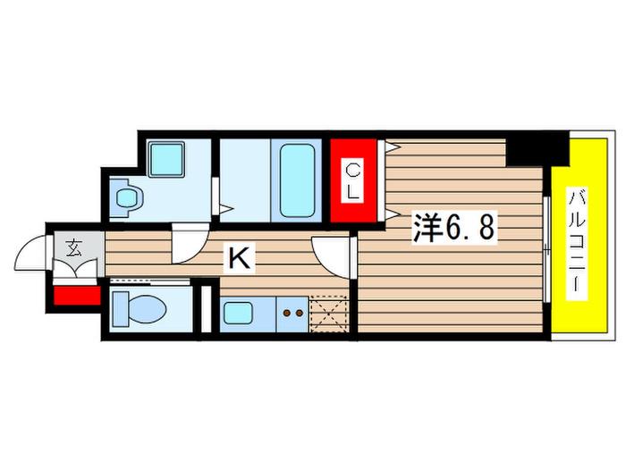 LA DOUCEUR千葉中央(1K/7階)の間取り写真