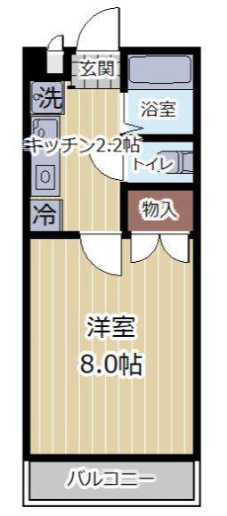 コーポアゼリア(1K/4階)の間取り写真