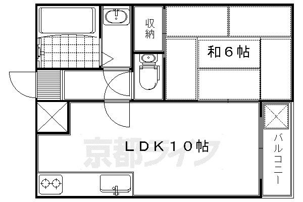 ソレイユあさひが丘(1LDK/2階)の間取り写真