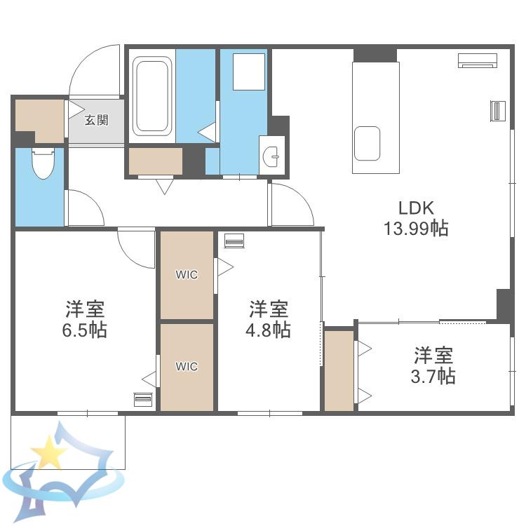 SPARKLE 裏参道(3LDK/1階)の間取り写真