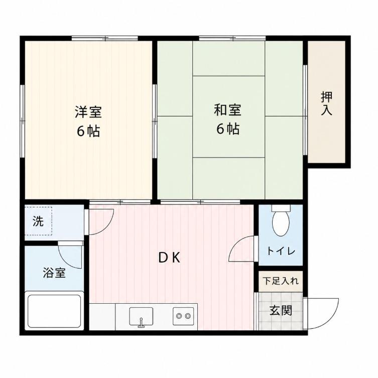 和伸ハイツ前川 I(2DK/1階)の間取り写真