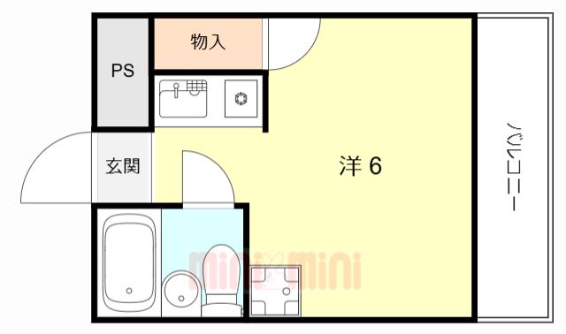 ダイドーメゾン塚口II(ワンルーム/4階)の間取り写真