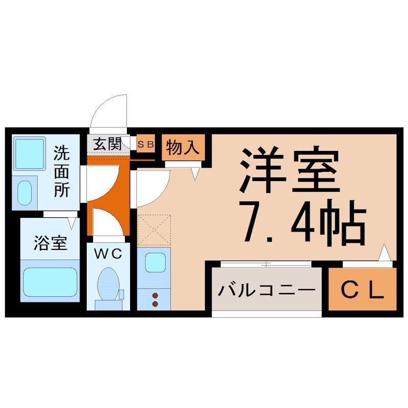 ハーモニーテラス高須賀町II(ワンルーム/3階)の間取り写真