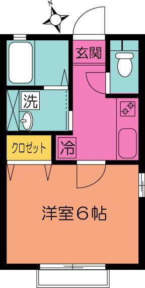 MKハイム(1K/2階)の間取り写真