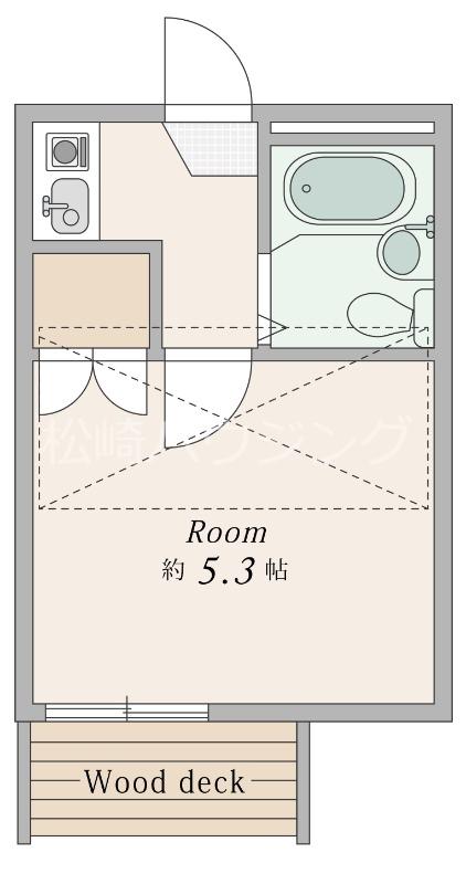 コーポ光(1K/2階)の間取り写真