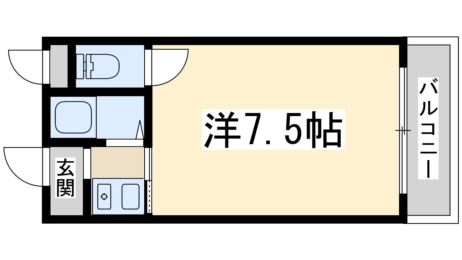 サンライズハイツ2(1K/3階)の間取り写真
