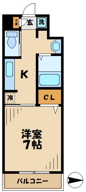 リヴェールイノウエ(1K/6階)の間取り写真