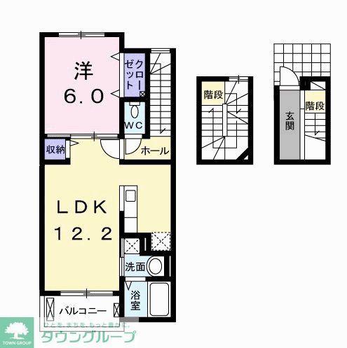 PERCH I(1LDK/3階)の間取り写真