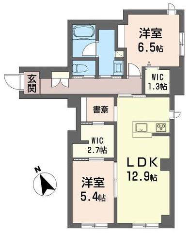 ハレルアナ SHAMAISON(2LDK/1階)の間取り写真