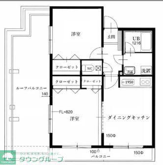 グリーンジュネス(2DK/3階)の間取り写真